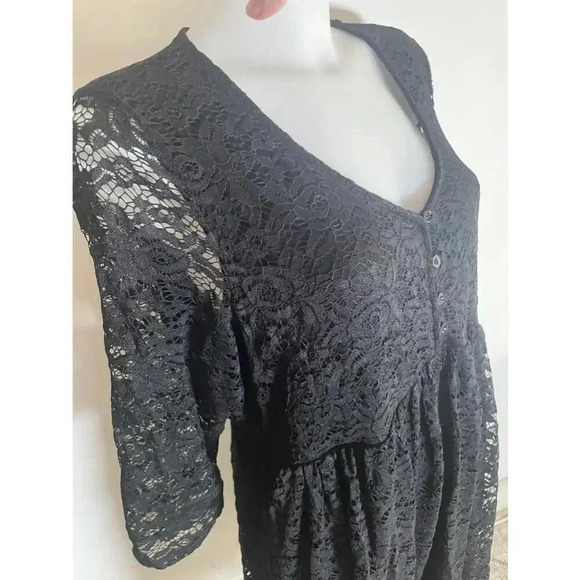 Women's Torrid Plus Black Lace MIDI Babydoll Dress Size 1 XL 14/16 EUC! - Picture 2 of 10